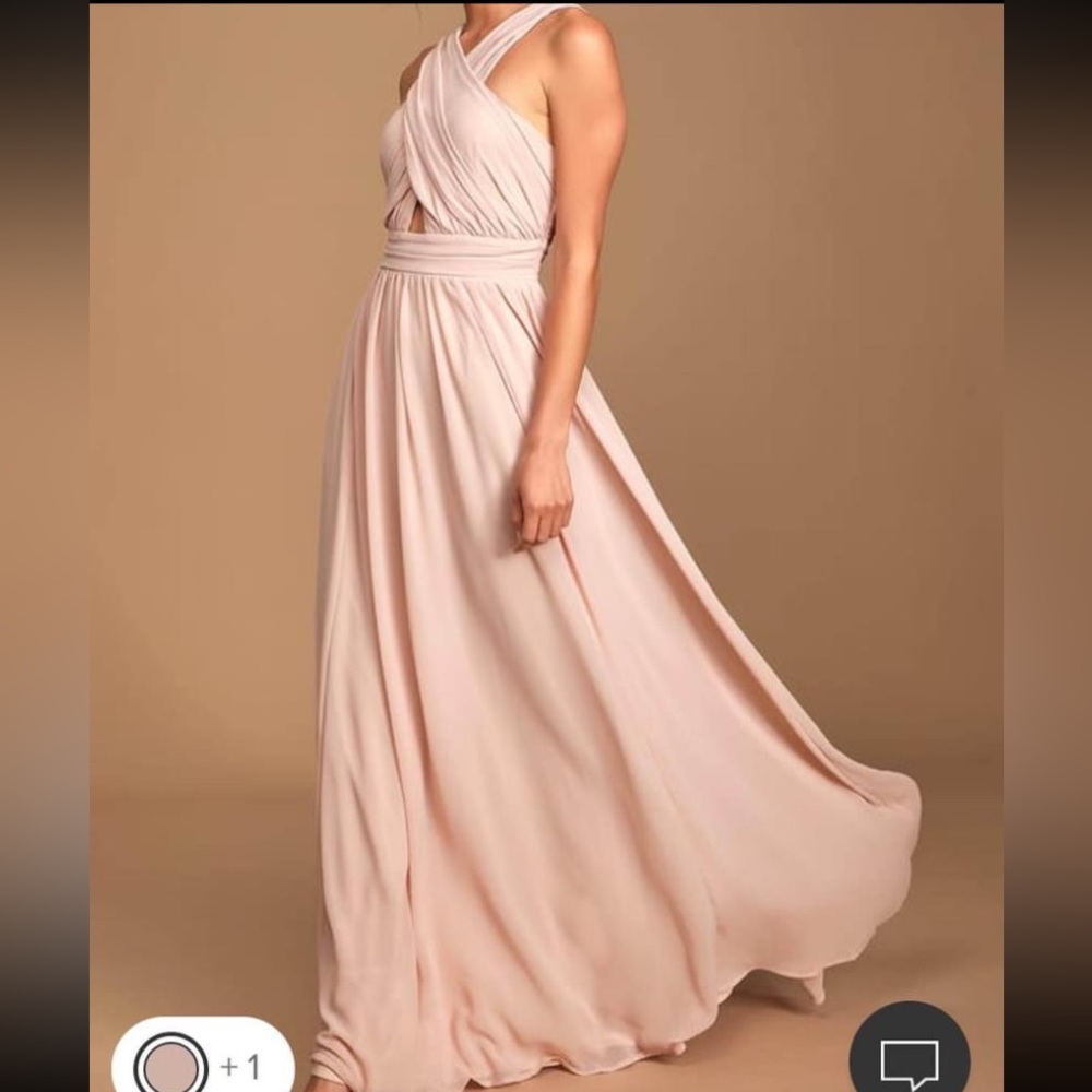 Lulu's Blush Halter Maxi Dress